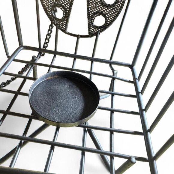 VTG Hanging Metal Birdcage Candle Holder Ladybug Decor - Picture 6 of 7